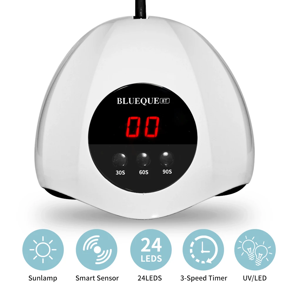 8T المهنية مسمار مصباح LED مانيكير الأشعة فوق البنفسجية مصباح المحمولة مسمار مجفف للأشعة فوق البنفسجية هلام 24 المصابيح هلام مسمار آلة الذكية الاستشعار USB التوصيل #2