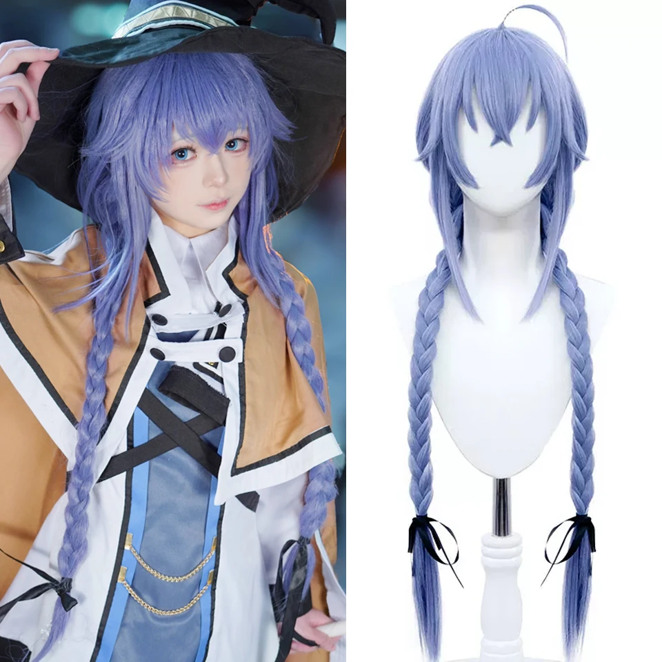 Roxy Migurdia Cosplay Perücke Anime Mushoku Tensei 85cm Doppelzopf Lange Haare Synthetische Cosplay Kostüm Perücke Halloween Karneval Party