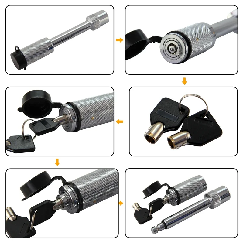 2'' Ontvanger 6'' Zilver/Zwart Drop Verstelbare Trekhaak Mount 12500lbs Dual Ball