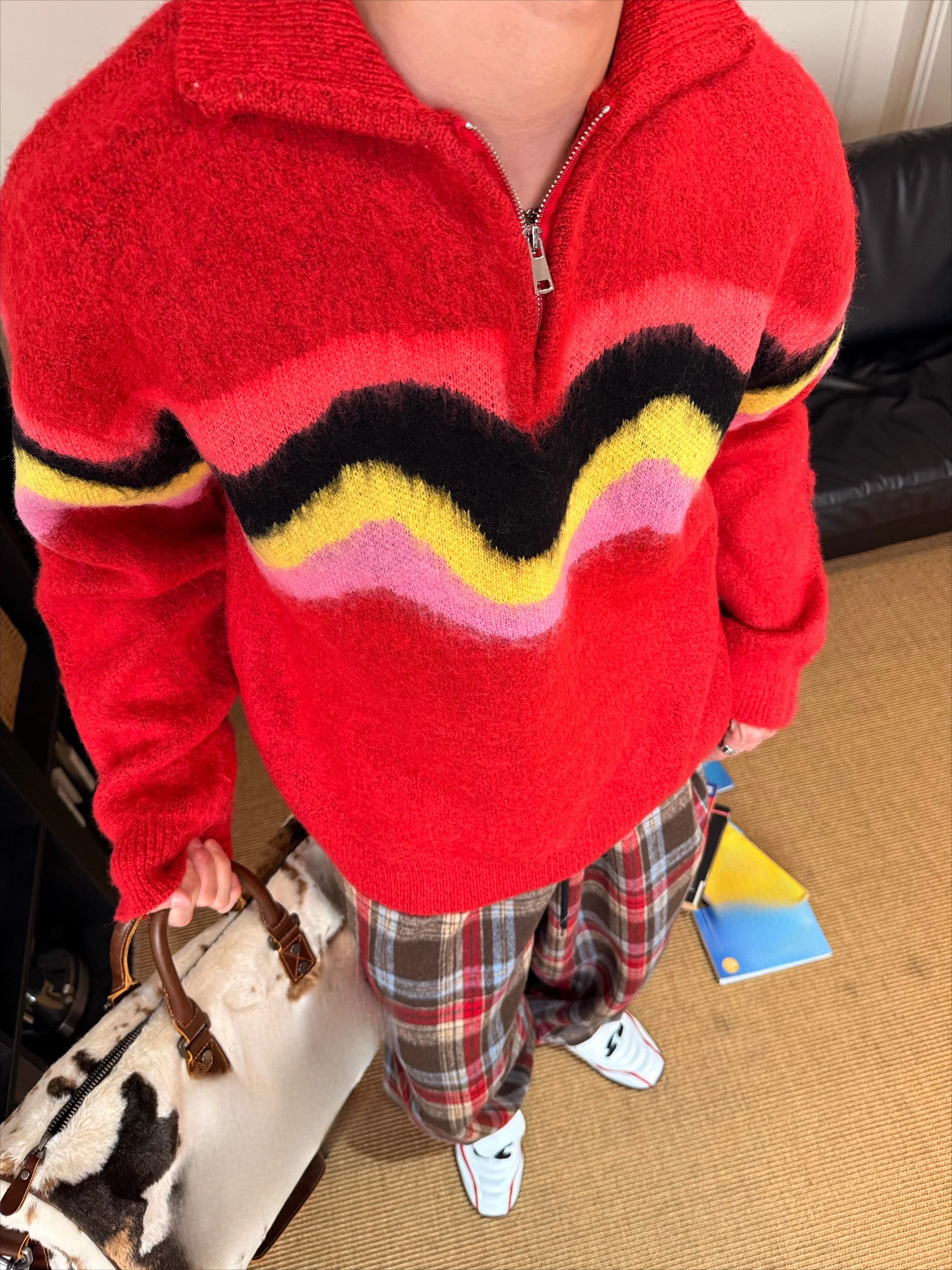 Fashion Striped Contrast Color Sweaters Men Women 2025 Autumn Winter New Loose Pullover Knitted Tops Couple Colorful Knitwears