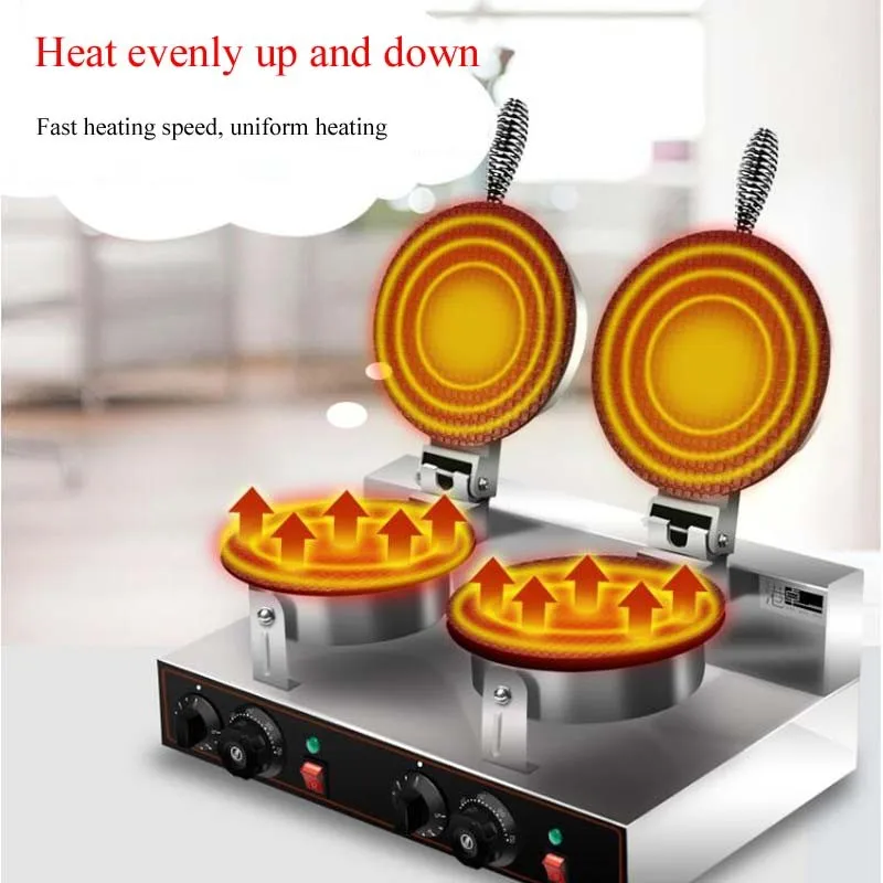 Breakfast Waffle Cone Maker Ice Cream Reel Machine Electric Baking Pan Pancake Skin Spring Roll Moulding