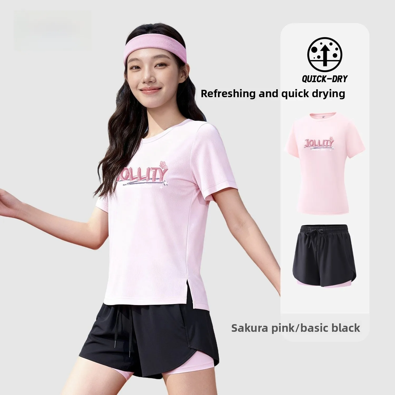 

Women's Sportswear Set Qui Dry ort Sve Running orts Breathable T-irt Summer 2026 New Sle Casual Nylon Fabric