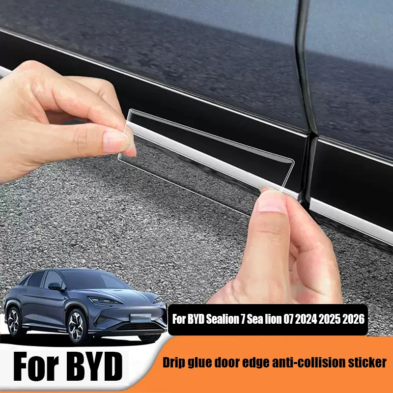 

For BYD Sealion 7 Sea lion 07 EV 2024 2025 Drip glue door edge anti-collision sticker door edge corner protection sticker