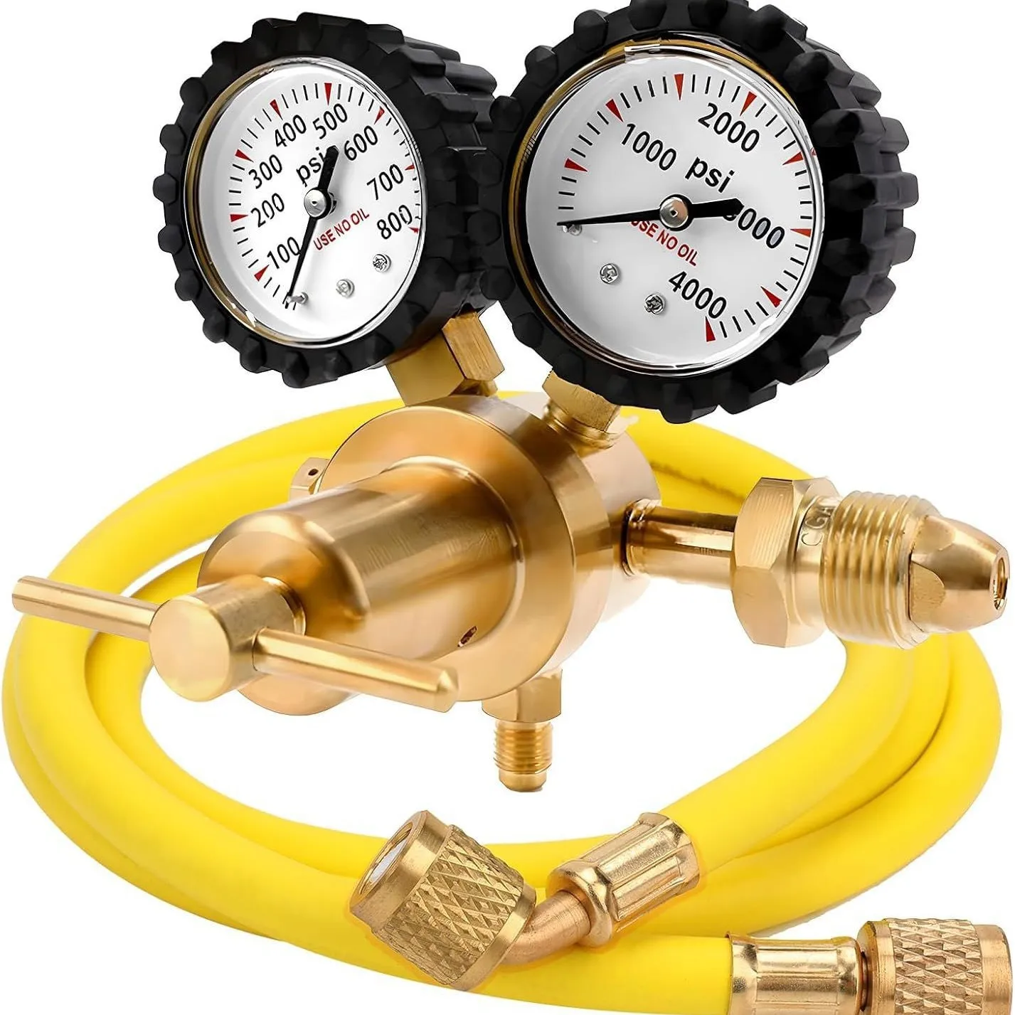 Nitrogen Regulator with 0-600 PSI Delivery Pressure, CGA580 Inlet Connection and 1/4-Inch Male Flare Outlet Connection (600PSI)