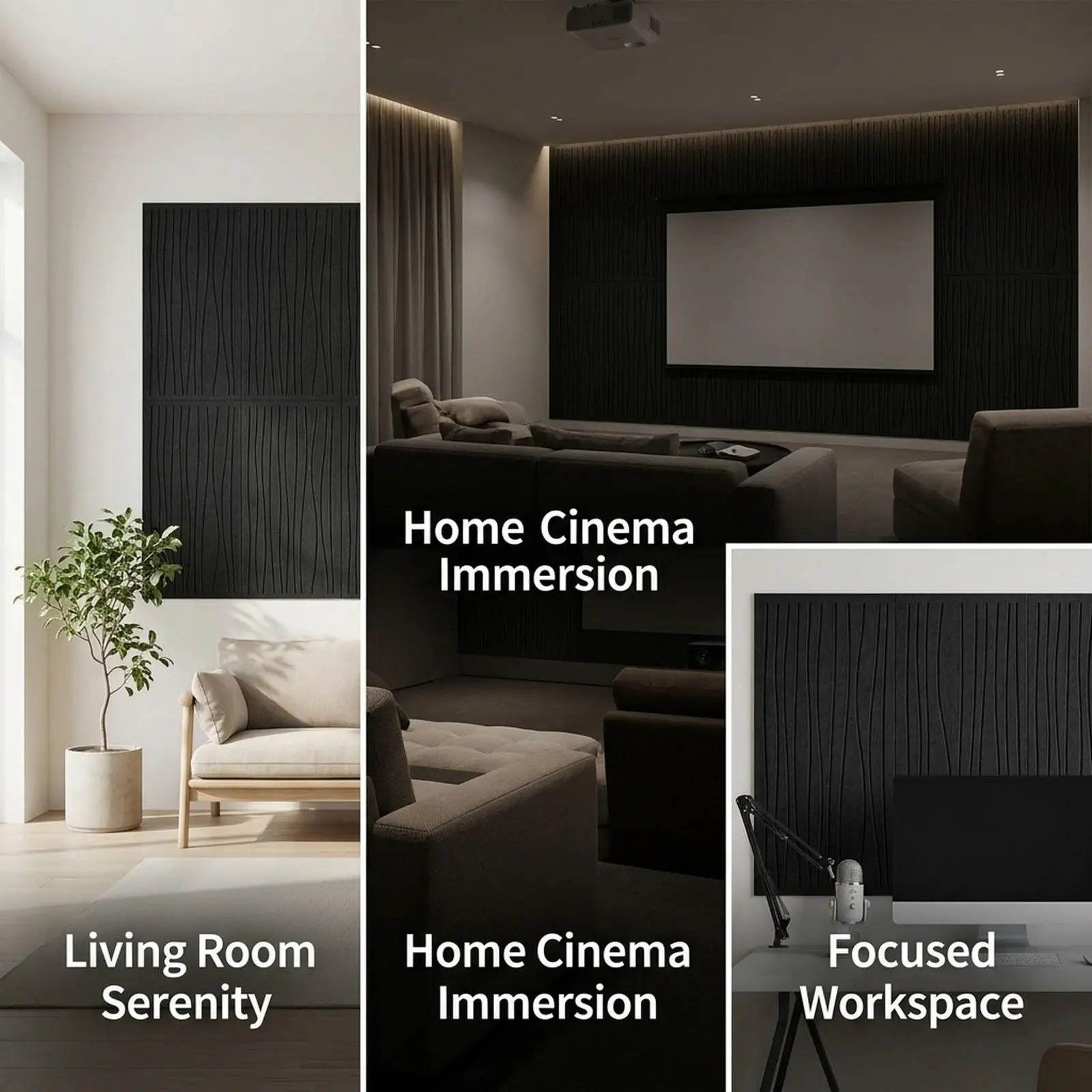 Art Acoustic Wall Panels Modern Sound Absorbing Decorative Acoustic Panels for Studio Home Office