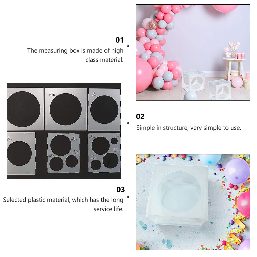 

Balloon Measuring 11 Hole Plastic Size Meter Tool Balloon Measuring Box Wedding Supplies Baby Event Accessories