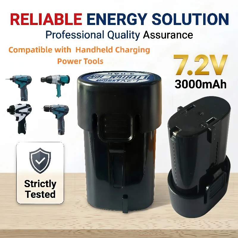 Electric implement 7.2V 3.0Ah lithium battery assembly, elite 18650 cells direct mount replacing original battery units
