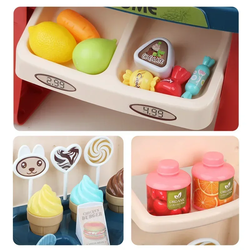 33pcs/set High Quality Home supermarket ice cream truck candy credit card Popcorn Play house Interactive Toy baby best gift