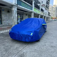Car Cover Full Exterior Universal SUV/Sedan Full Outdoor Waterproof Sun Rain Snow Protection UV Car Zipper Design Blue