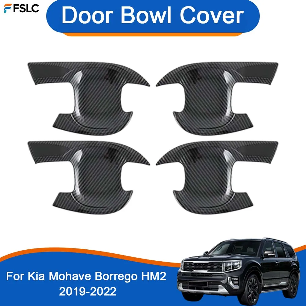 

Car Exterior Decoration Door Bowl Cover For Kia Mohave Borrego HM2 2019-2022 Carbon Fiber Car Styling Upgrade
