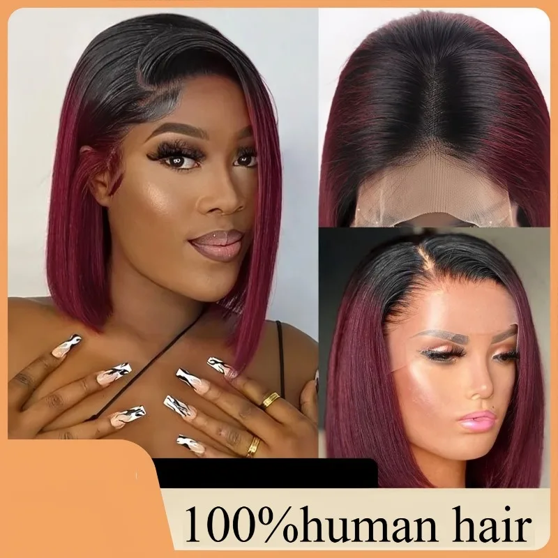 frontale-in-pizzo-13x4-di-alta-qualita-1b-99j--parrucca-corta-bob-liscia-8-16-pollici-in-capelli-umani-brasiliani-vergini-remy-densita-180-per-donne-di-colore