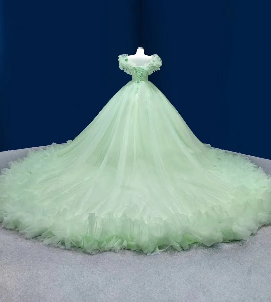 ANGELSBRIDEP Vestidos De Xv Años Mint Green Ball Gowns Quinceanera Dresses Puffy Train 2025 Princess Girls Birthday Party