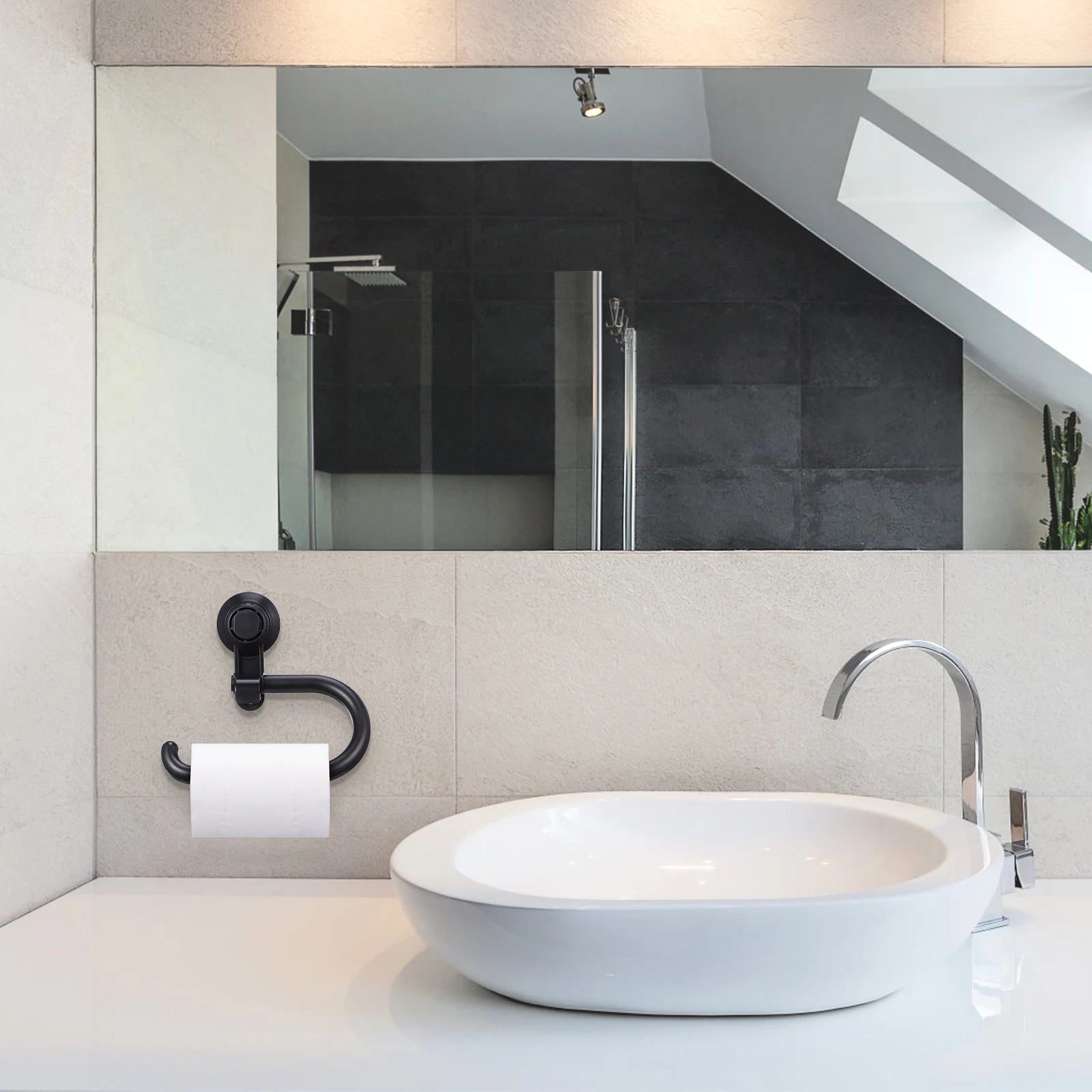 

Suction Cup Toilet Paper Holder Bathroom Kitchen Wall Mounted Tissue Roll Holder Saver Decorative