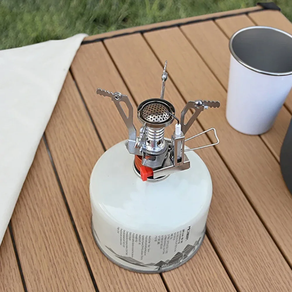 Estufa de cocina ultraligera de aleación de aluminio para acampar al aire libre, horno de supervivencia para Picnic, accesorios de acampada, cocina de Gas portátil
