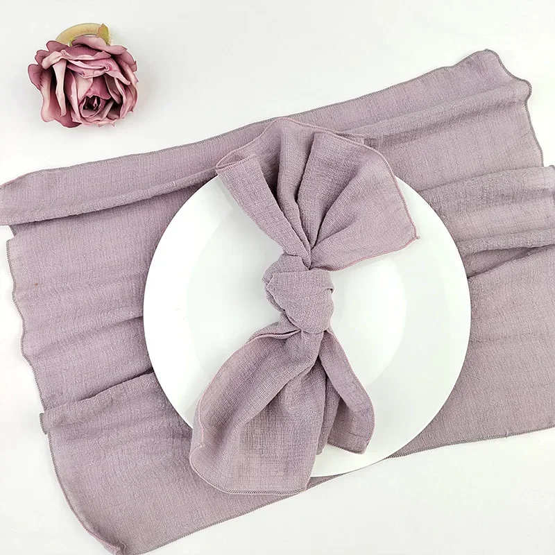 50pc 30x30cm Gauze Cotton Cloth Napkins Fabric Wedding Decor Everyday Use Dinner Tea Towel Table Village  Christmas Napkins
