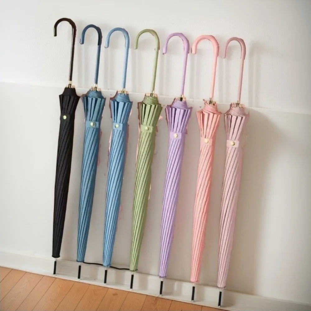 

Japanese Long Handled Umbrella Large Windproof 16 Bone Umbrella Universal Umbrella Semi-automatic Umbrella with Umbrella Cover