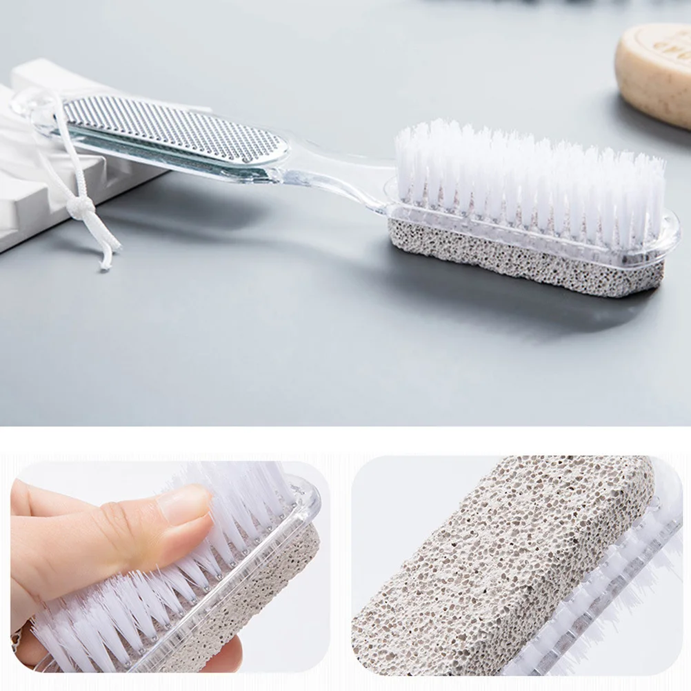 

2Pcs Foot Care Kit 4 in 1 Pedicure File Callus Remover Pumice Stone Nail Brush Foot Rasp Dead Skin Removal Tool Exfoliation