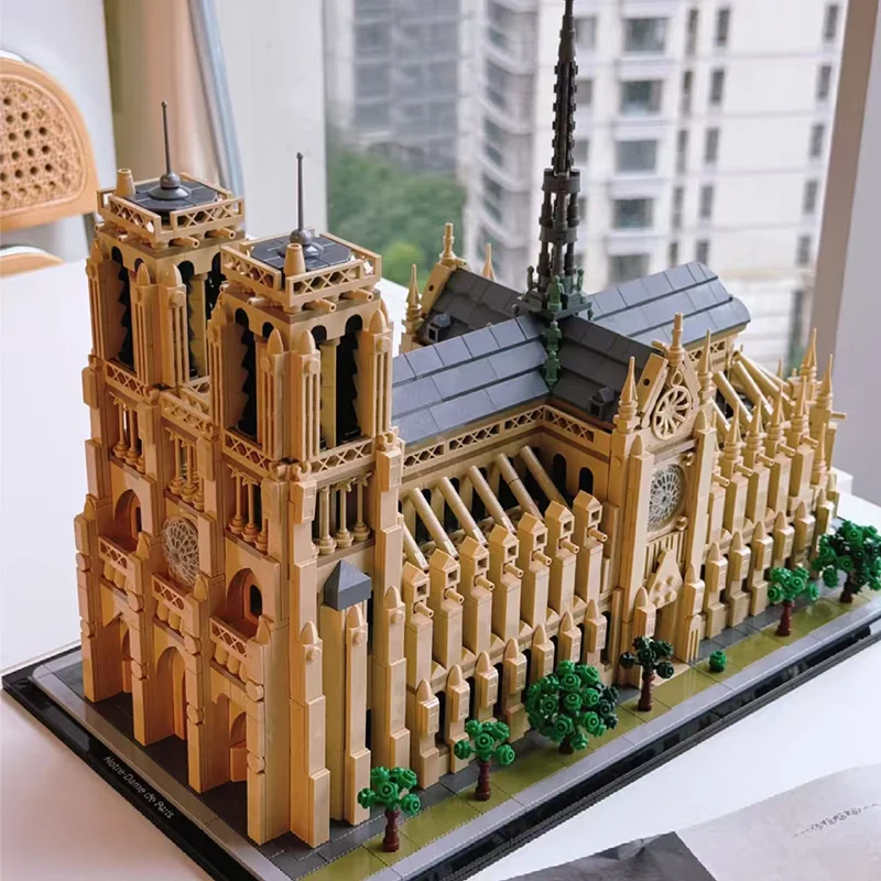2025 새로운 노트르담 드 파리 세계 유명 건축물 모델 빌딩 블록 브릭 교육용 장난감 성인 어린이 선물