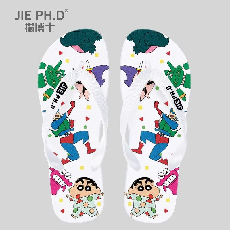 

Модные шлепанцы Crayon Shin-Chan: милые, нескользящие, прочные, для улицы и пляжа, с персонажами Нохара, Широ, Бучан