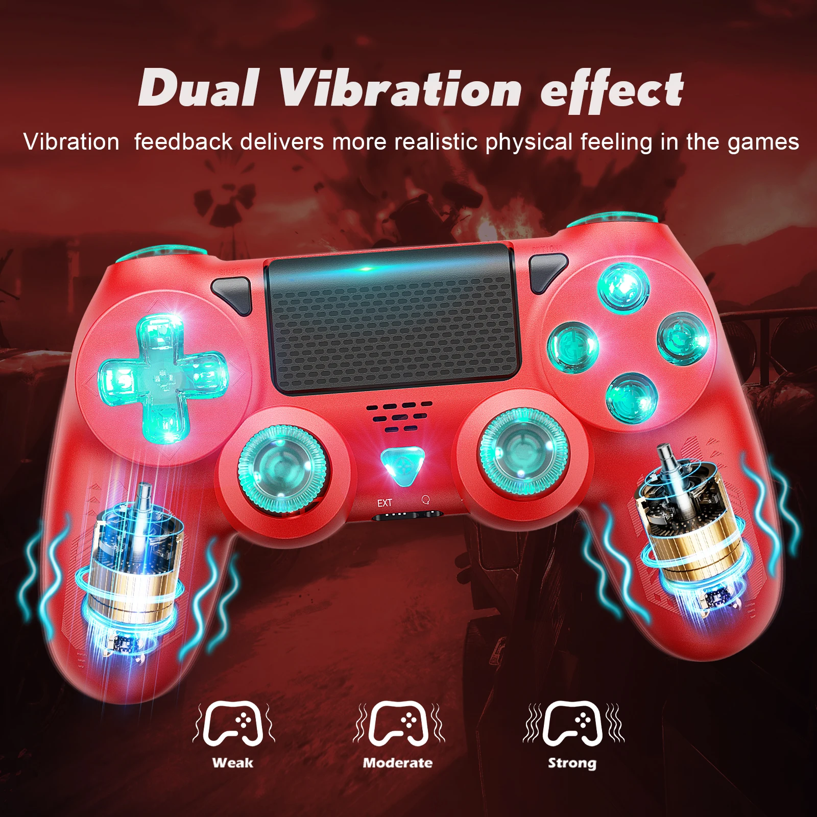 gamepad Ps4 controler For Ps4 /Ps3/ Pro/Slim/Pc 4, Dual Vibration Game Controller  With Turbo/Led/Touch