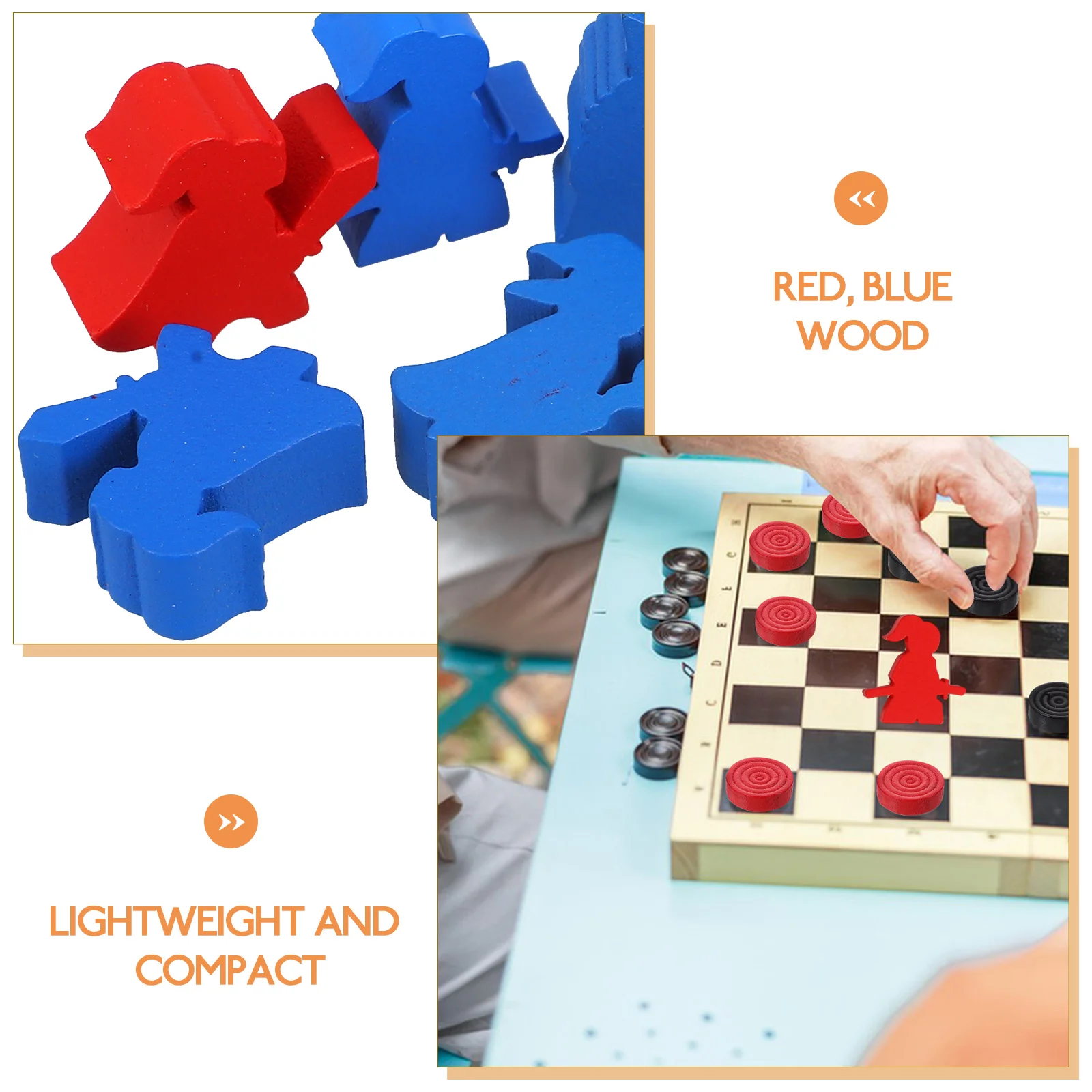 10 Pcs Chess Accessories Tabletop Markers Board Game Token Component Wood Educational Toy Chessboard