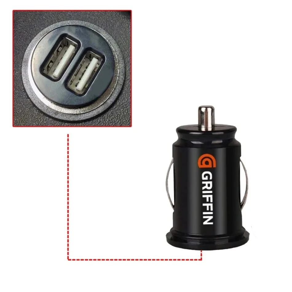 Mini cargador USB Dual para coche, cargador de encendedor de cigarrillos, adaptador de enchufe, carga rápida, piezas interiores de automóviles,