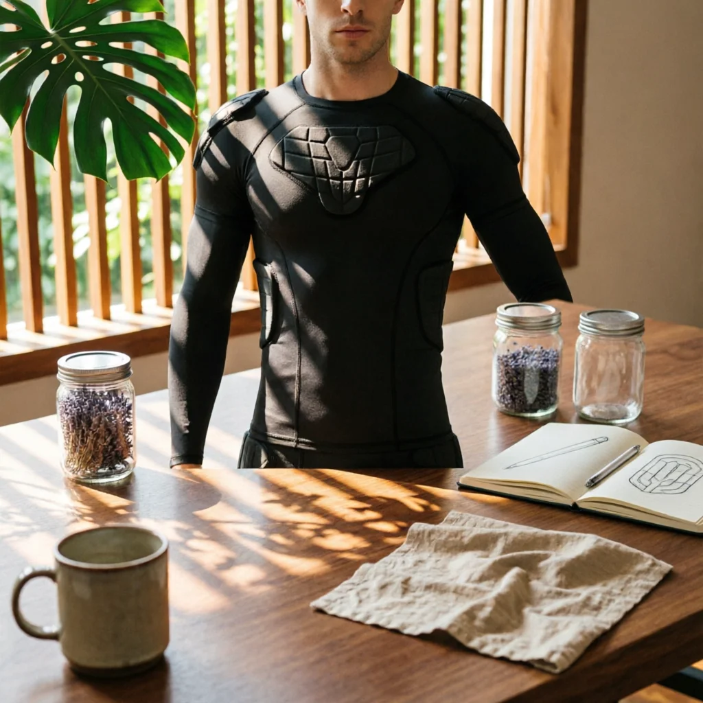 Padded Shirt with EVA Padding Snug Compression Shirt with Back Pads Compression Top with Pads Ergonomic Apparel Sleek