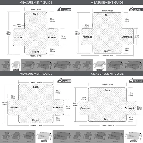 Sofföverdrag Vattentäta sofföverdrag 1/2/3/4-sits Halkfritt överdrag för barn Husdjur Tvättbart soffskydd med elastiskt band 10 best sales sofföverdrag - №4