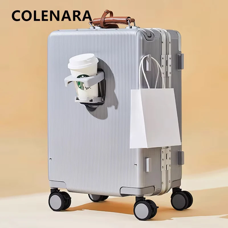 COLENARA Suitcase Front Opening Boarding Case Laptop Trolley Case USB Charging Multifunctional 20