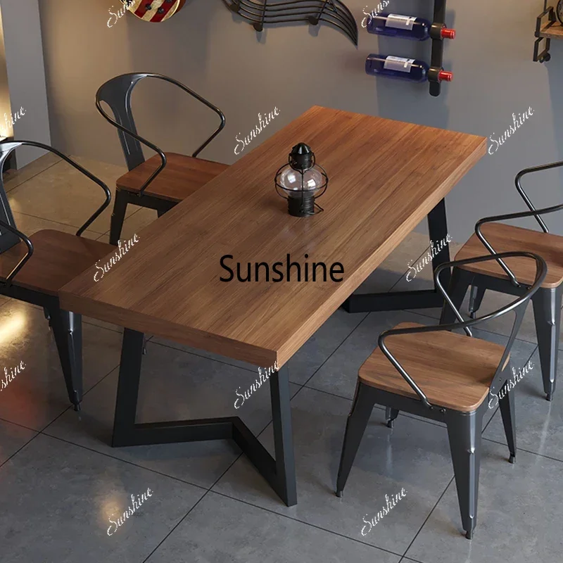 Unique Luxury Dining Table Wooden Oilproof High Wood Restaurant Set Tables Chairs Round Modern Mesas De Jantar Home Furniture