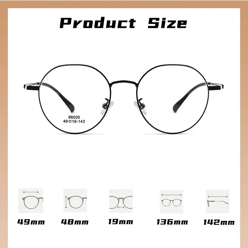 KIZN Fashion Polarizing Clip Eyewear UV Retro Round متعدد الوظائف إطار نظارات طبية بصرية للرجال والنساء #4