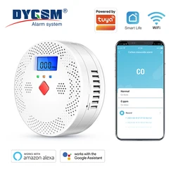 Tuya WiFi détecteur intelligent de monoxyde de carbone alarme 85dB avertissement sonore LCD affichage numérique maison intérieure moniteur de CO en temps réel envoisonnement