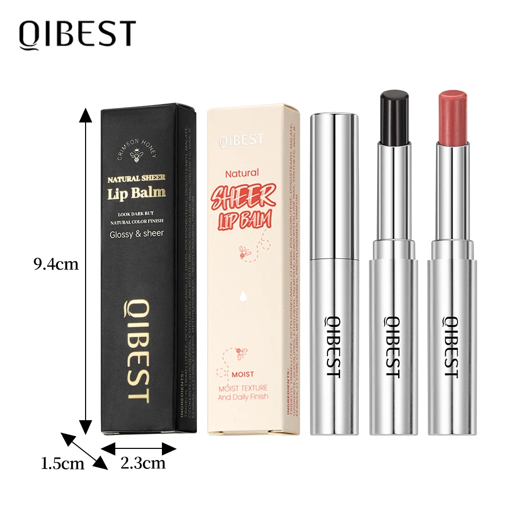 QIBEST bálsamo labial transparente Natural, lápiz labial hidratante de miel, bálsamo labial teñido, bálsamo labial suave que mejora el cuidado de los labios del Color Natural