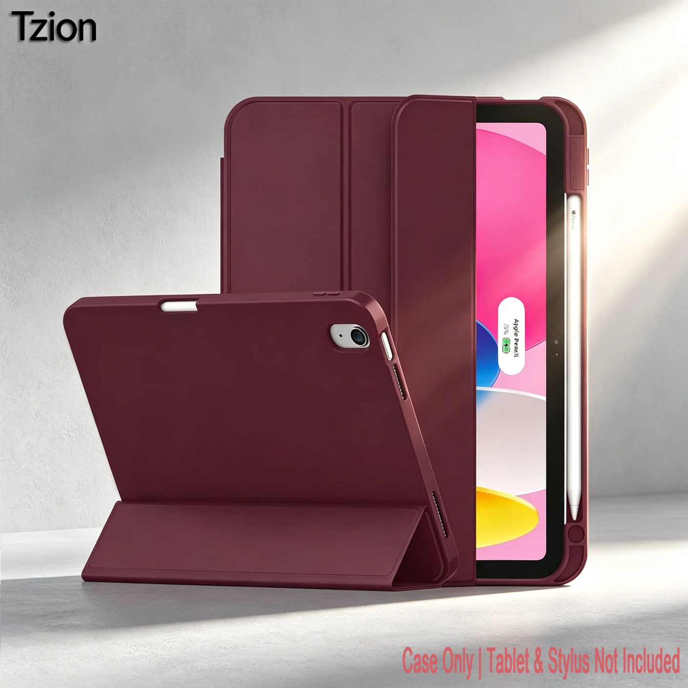 Case for iPad(A16) 11/10th Gen 11/10.9 Inch 2025/2022,Auto Sleep/wake Slim Tri-fold Stand Soft TPU Back Cover with Pencil Holder