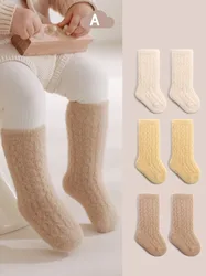 Meias de tubo acolchoado Milancel Fleece, meias grossas para bebês, crianças e crianças, novo outono e inverno