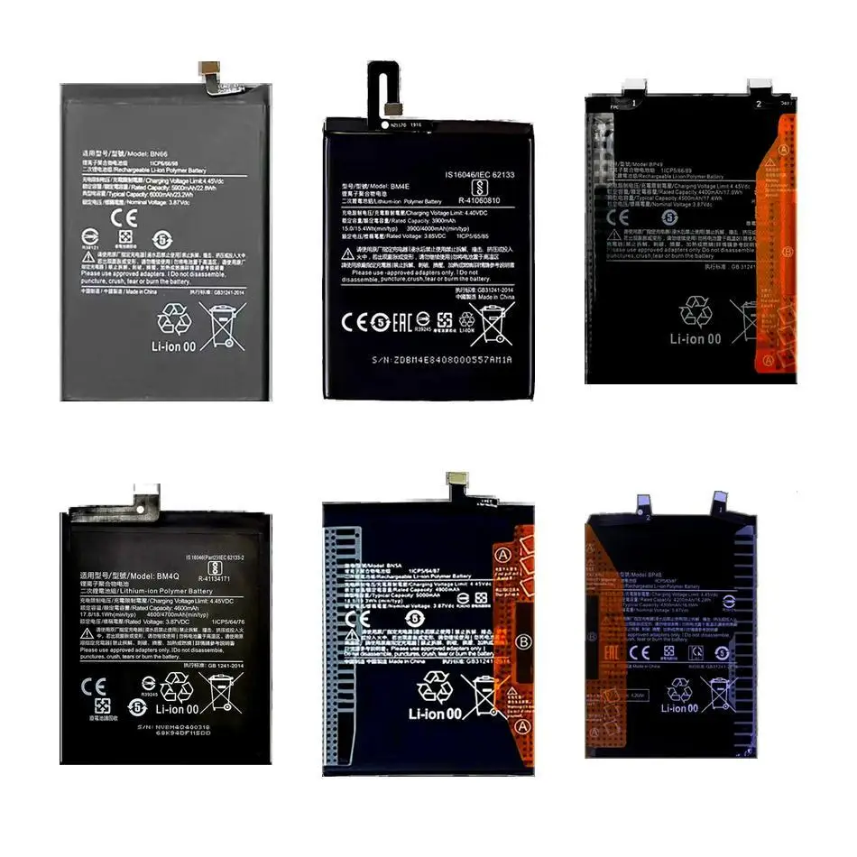 

BP4B BN66 BM4Q Mobile Phone Battery 4000-6000Mah For Xiaomi MI Pocophone 3 12 Poco C40 F1 F2 F4 M5s MI3 Pro Lite 5G