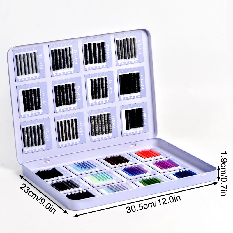 Empty Magnetic Fake Eyelash Storage Box With 24 Diskettes False Eyelash Holder Case Container Travel Pallet Lash Holder