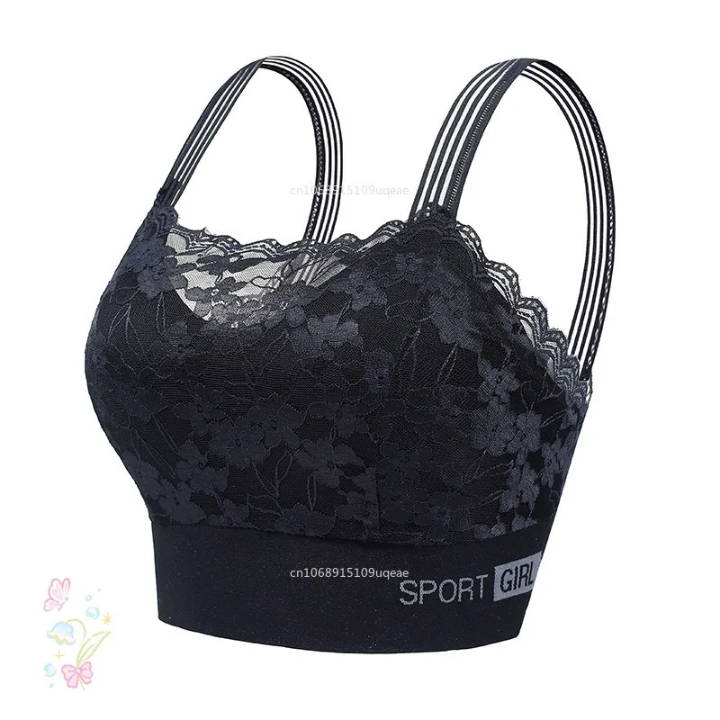 Nuevo Sujetador deportivo Sexy de encaje sin costuras de talla grande para mujer, chaleco trasero de belleza transpirable cómodo, Top de tubo envuelto en el pecho