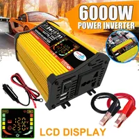 6000W Solar Power Inverters Modified Sine Wave DC 12V to AC 220V/110V USB Car Inverter LCD Display Transformer Voltage Converter