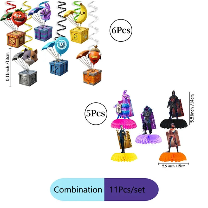 Fortnite Einweg-Partydekorationsset: Teller, Becher, Strohhalme, Kombination für Feier-Tischdekoration, Spielthemen-Geburtstags-Tischzubehör – Detail 11