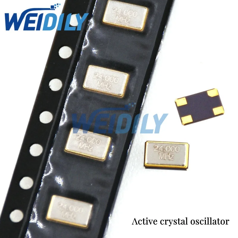 5PCS 5.0*3.2mm 5032 4 pins SMD Oscillator 8Mhz 12Mhz 24Mhz 25Mhz Active Crystal Oscillator SMD-4 New