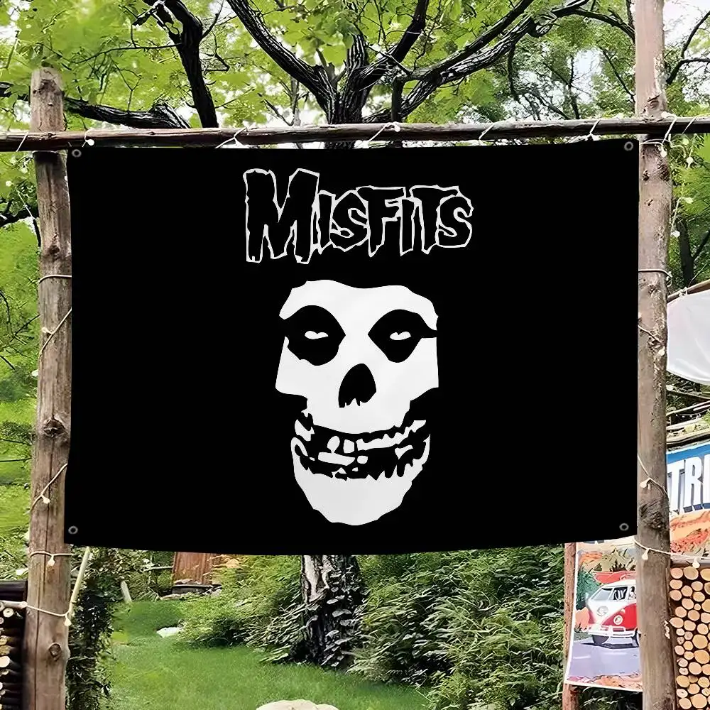 Classic Punk Band The M-Misfits Banner Art Printing Japanese Wall Flag Anime Wall Hanging Home Decor