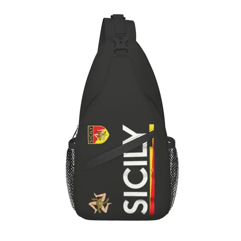 Sicilia Soccer Sicily Italy Football Jersey Sling Bag for Men Italian Shoulder Crossbody Chest Backpack Traveling Daypack