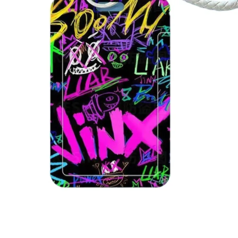 Arcane Jinx Card Holder Bus Card Cover Anime Credit Card Holders with Lanyard Cartoon Door Badge Holder Work Credential Case