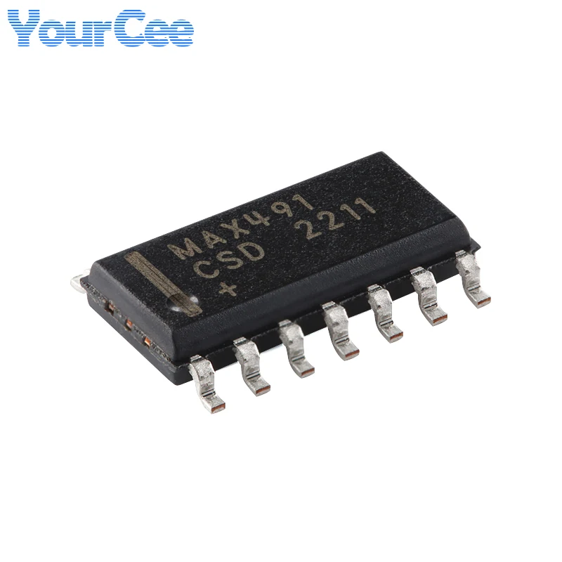 MAX491CSD MAX489 MAX489ESD+T MAX491 SOIC-14 Swing Rate Limited Low Power RS-485/RS-422 Transceiver Chip IC SMD