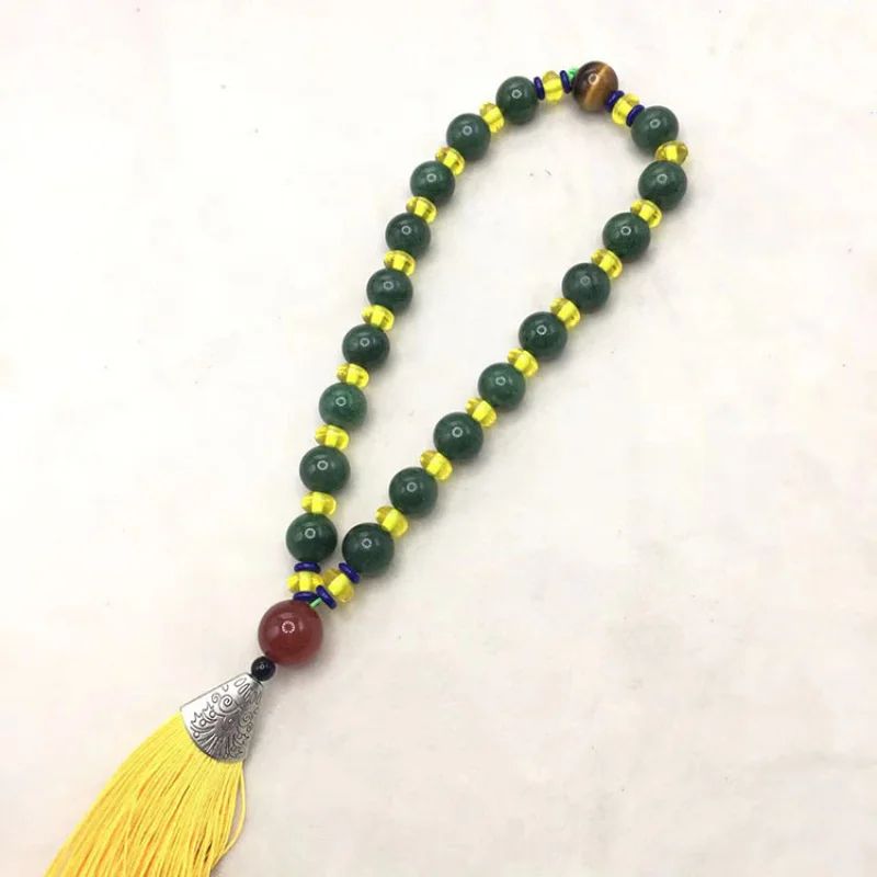 

8mm Hotan , Spinach Necklace, Full Green Old Mine Jade Pendant