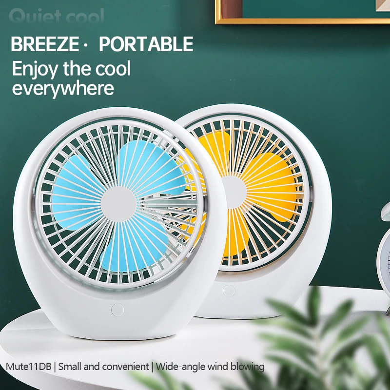 New Mini Fan Usb Rechargeable Home Camping Car Adjustable Portable Fans Large Battery Quiet Desk Handheld Cooler Summer Fantech