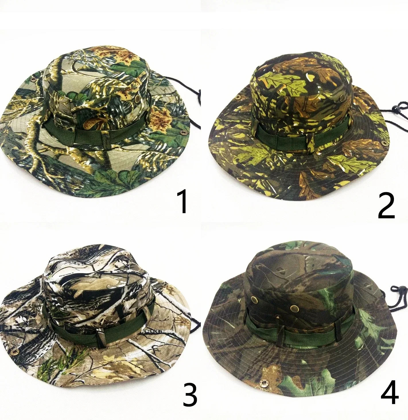 Fashion Camouflage Mountaineering Caps for Men Women Summer Man's Round Boonie Hats for Military Camping Outdoor Sun Hat