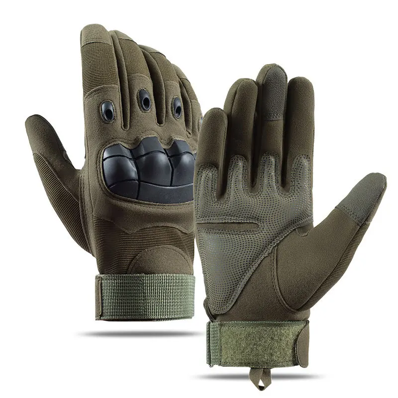 Outdoor training tactical gloves, touch screen anti slip and wear-resistant soft shell protection, long finger touch screen comb