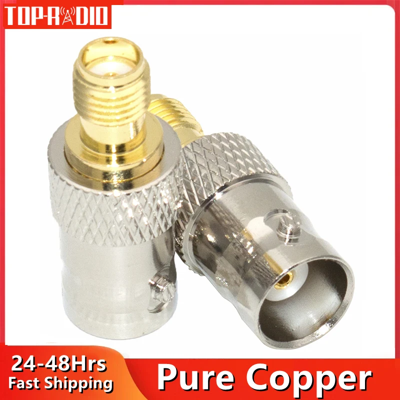 1PC Connector BNC Female Jack to SMA Female Jack RF Adapter BNC-F to SMA-F Copper Converter Straight
